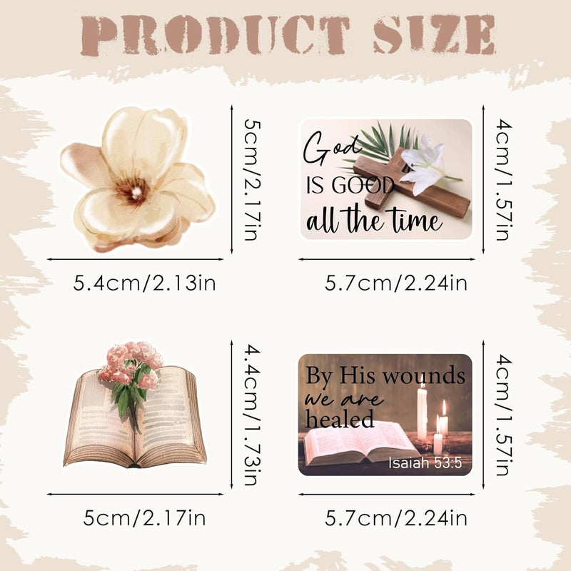 Eclazul Prayer Board Supplies Stickers - 50 Pcs Brown Bow Christian Jesus Bible Verse Decals for Adults Women Motivational Religious Book Scrapbook Mental Health Gift for Kindle Journal Water Bottles - Image 4